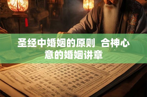 圣经中婚姻的原则  合神心意的婚姻讲章