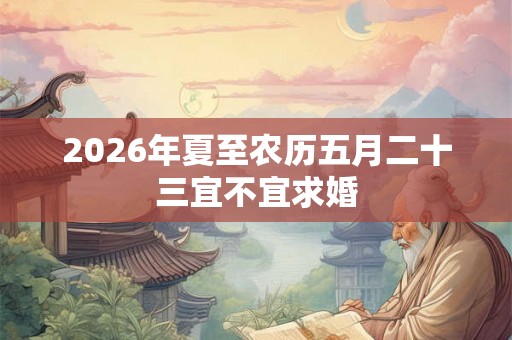 2026年夏至农历五月二十三宜不宜求婚 2026年夏至农历五月二十三宜不宜求婚