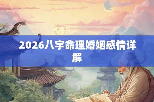 2026八字命理婚姻感情详解