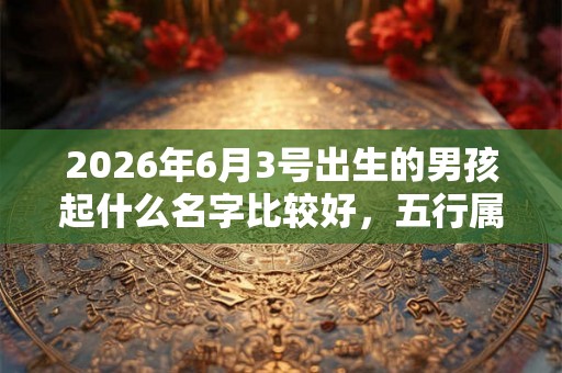 2026年6月3号出生的男孩起什么名字比较好，五行属什么
