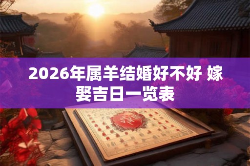 2026年属羊结婚好不好 嫁娶吉日一览表 2026年属羊结婚好不好 嫁娶吉日一览表