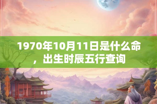 1970年10月11日是什么命，出生时辰五行查询