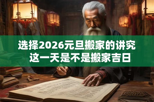 选择2026元旦搬家的讲究  这一天是不是搬家吉日