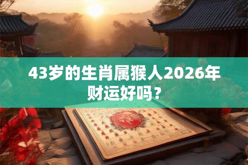43岁的生肖属猴人2026年财运好吗？