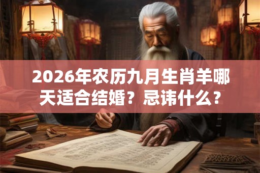 2026年农历九月生肖羊哪天适合结婚？忌讳什么？