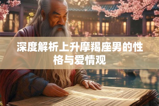 深度解析上升摩羯座男的性格与爱情观