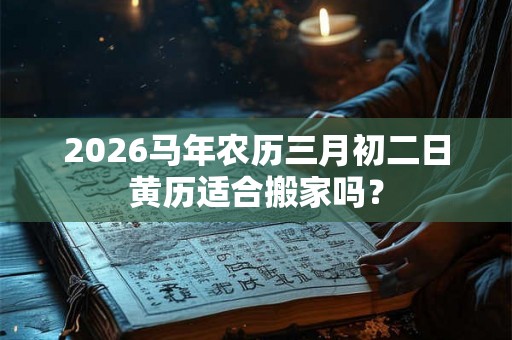 2026马年农历三月初二日黄历适合搬家吗？