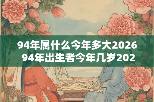 94年属什么今年多大2026 94年出生者今年几岁2026岁数是