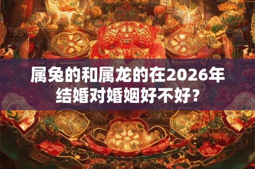 属兔的和属龙的在2026年结婚对婚姻好不好？