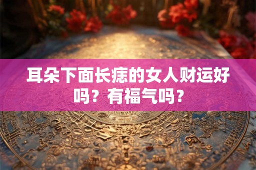 耳朵下面长痣的女人财运好吗？有福气吗？