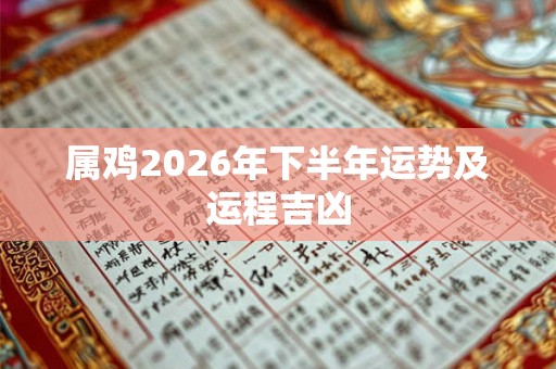 属鸡2026年下半年运势及运程吉凶