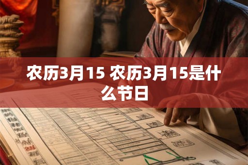农历3月15 农历3月15是什么节日 农历3月15 农历3月15是什么节日