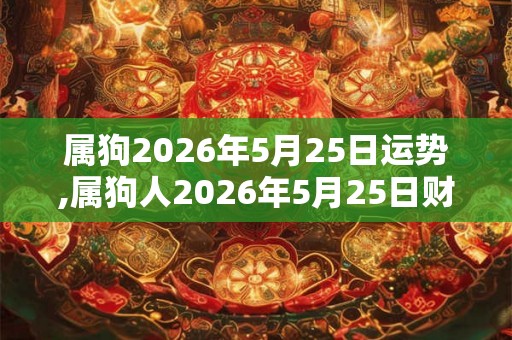 属狗2026年5月25日运势,属狗人2026年5月25日财运,生肖狗2026年5月25日运势