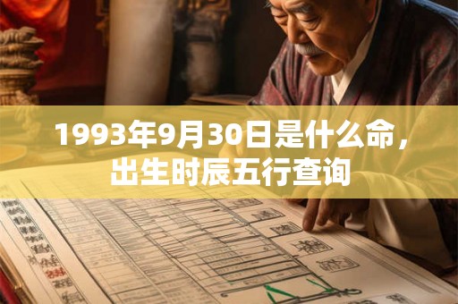 1993年9月30日是什么命，出生时辰五行查询