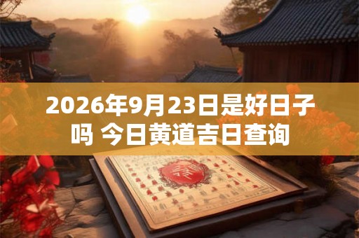 2026年9月23日是好日子吗 今日黄道吉日查询