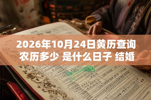 2026年10月24日黄历查询 农历多少 是什么日子 结婚吉时