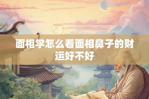 面相学怎么看面相鼻子的财运好不好