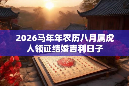 2026马年年农历八月属虎人领证结婚吉利日子