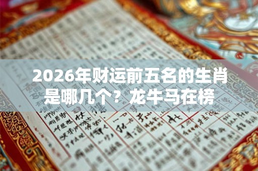 2026年财运前五名的生肖是哪几个？龙牛马在榜