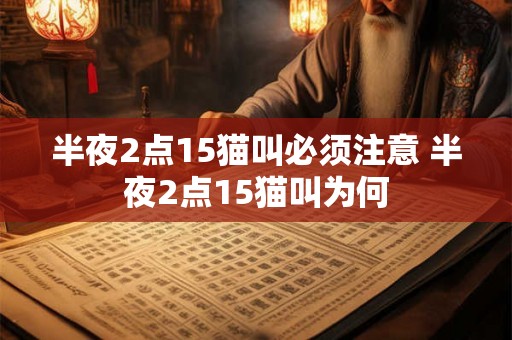 半夜2点15猫叫必须注意 半夜2点15猫叫为何