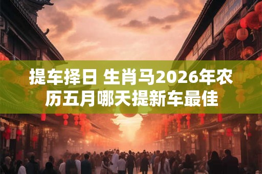 提车择日 生肖马2026年农历五月哪天提新车最佳 提车择日 生肖马2026年农历五月哪天提新车最佳