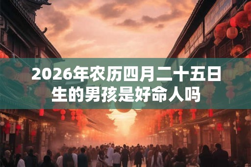 2026年农历四月二十五日生的男孩是好命人吗