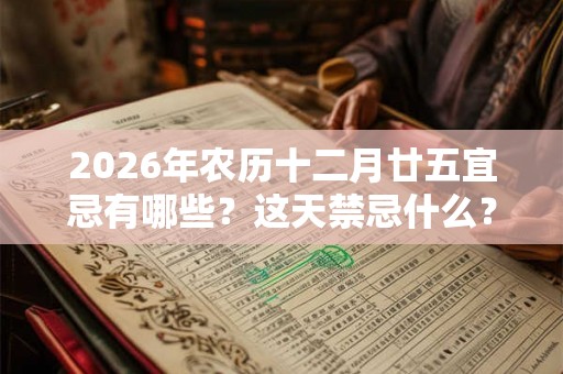 2026年农历十二月廿五宜忌有哪些？这天禁忌什么？