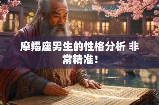 摩羯座男生的性格分析 非常精准！