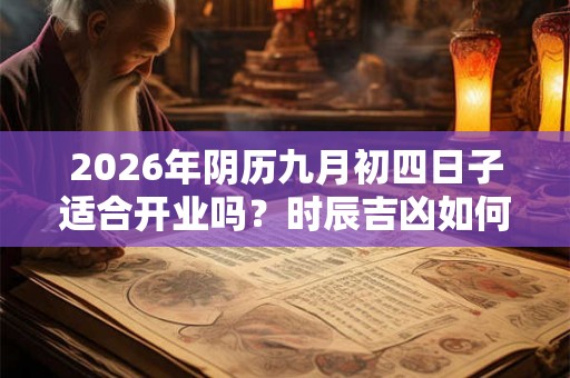 2026年阴历九月初四日子适合开业吗？时辰吉凶如何？