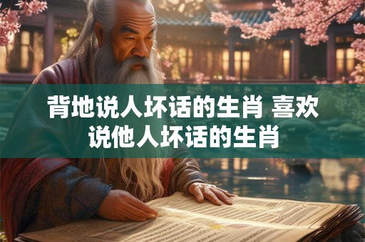 背地说人坏话的生肖 喜欢说他人坏话的生肖