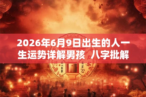 2026年6月9日出生的人一生运势详解男孩  八字批解