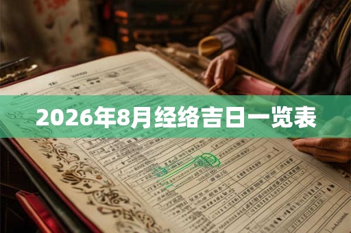 2026年8月经络吉日一览表 2026年8月经络吉日一览表