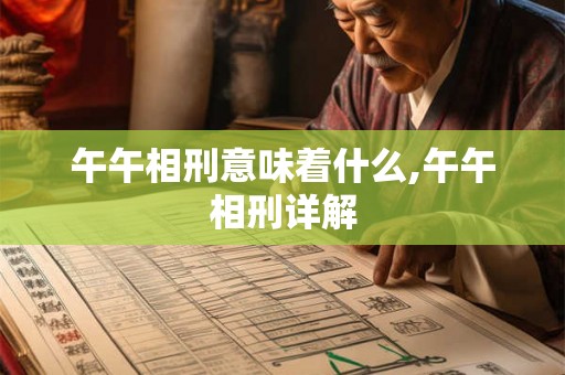 午午相刑意味着什么,午午相刑详解 午午相刑意味着什么,午午相刑详解