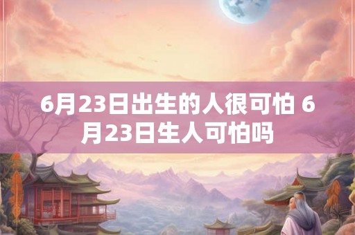 6月23日出生的人很可怕 6月23日生人可怕吗