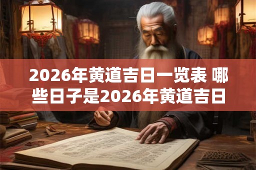 2026年黄道吉日一览表 哪些日子是2026年黄道吉日