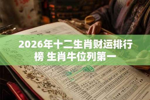 2026年十二生肖财运排行榜 生肖牛位列第一