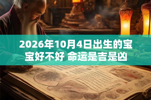 2026年10月4日出生的宝宝好不好 命运是吉是凶