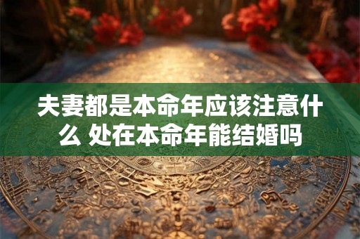夫妻都是本命年应该注意什么 处在本命年能结婚吗