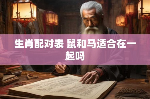 生肖配对表 鼠和马适合在一起吗