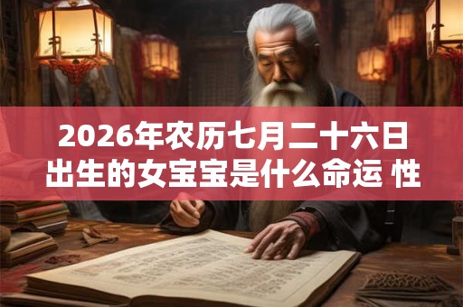 2026年农历七月二十六日出生的女宝宝是什么命运 性格有什么特点