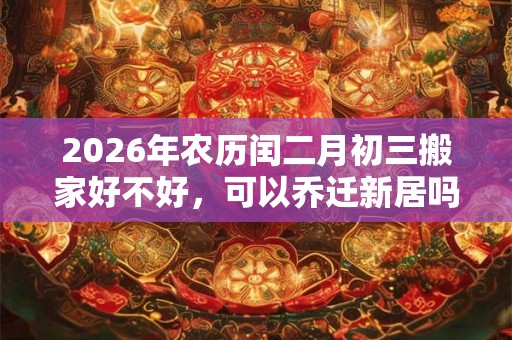 2026年农历闰二月初三搬家好不好，可以乔迁新居吗？