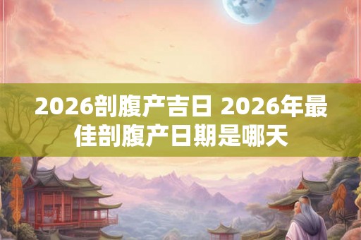 2026剖腹产吉日 2026年最佳剖腹产日期是哪天