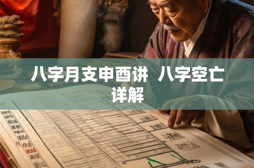 八字月支申酉讲  八字空亡详解