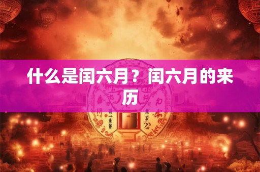 什么是闰六月？闰六月的来历