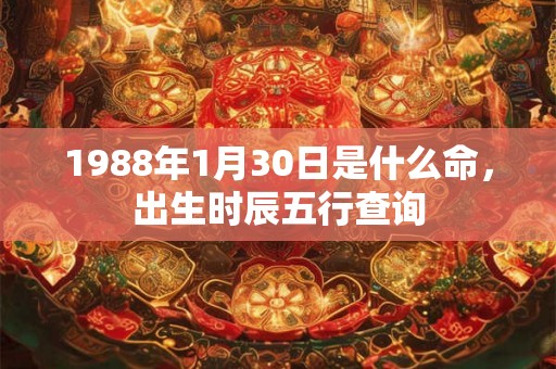 1988年1月30日是什么命，出生时辰五行查询