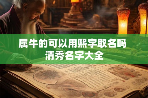 属牛的可以用熙字取名吗 清秀名字大全