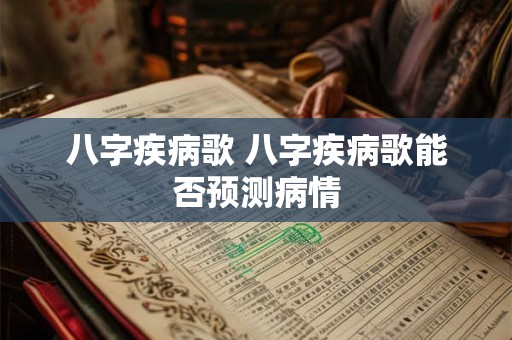 八字疾病歌 八字疾病歌能否预测病情