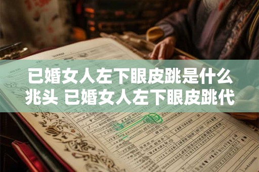 已婚女人左下眼皮跳是什么兆头 已婚女人左下眼皮跳代表什么