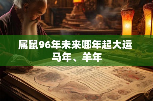 属鼠96年未来哪年起大运 马年、羊年