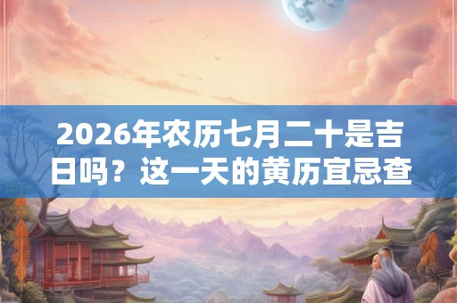 2026年农历七月二十是吉日吗？这一天的黄历宜忌查询